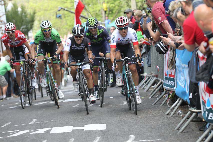 Fleche Wallonne ,Michał Kwiatkowski,Bauke Mollema,Alejandro Valverde,Omega Pharma-Quick Step,Movistar,Belkin,Trek Factory Racing,Julian Arredondo