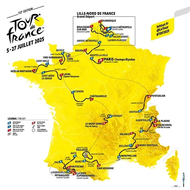 Zdjęcie do artykułu: Trasa Tour de France 2025 - znamy szczegóły!