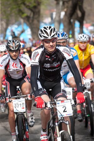 Andrzej Kaiser na trasie MTB Marathon