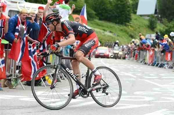 Tejay van Garderen (BMC Racing) został doścignięty przez Riblona zaledwie 2km przed szczytem