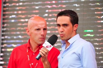 Alberto Contador (Saxo Bank Sungard) pojawił się na zakończeniu Vuelty w Madrycie