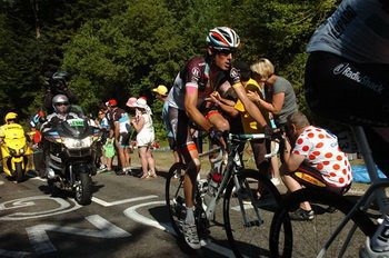 Frank Schleck (RadioShack-Nissan Trek) traci już blisko 4 minuty do Bradleya. Pod nieobecność brata starszy z bliźniaków nie radzi sobie tak dobrze.