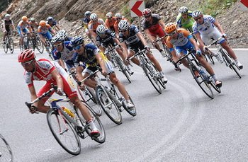 Marek Rutkiewicz (Polska BGŻ) jechał cały czas na przedzie zasadniczej grupy