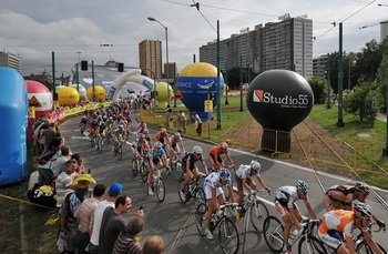 Peleton na ulicach Katowic