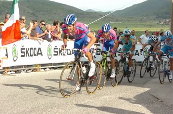 Przemysław Niemiec (Lampre ISD) narzucił mordercze tempo pod Rocca di Cambio